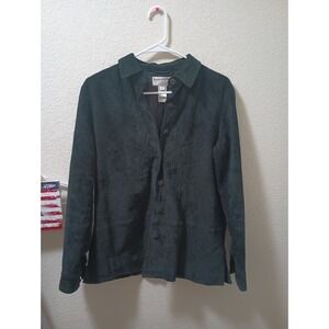 Vintage Pendleton Black Suede Jacket Blazer Women's Size Small Button Up